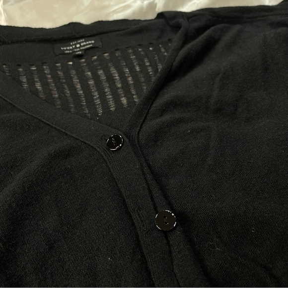 Drop shoulder soft knitted / distressed cardigan in black - Picture 7 of 9